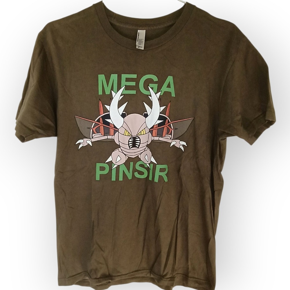 Mens Mega Pinsir Pokemon T Shirt Size Medium‎ Brown Graphic Tee